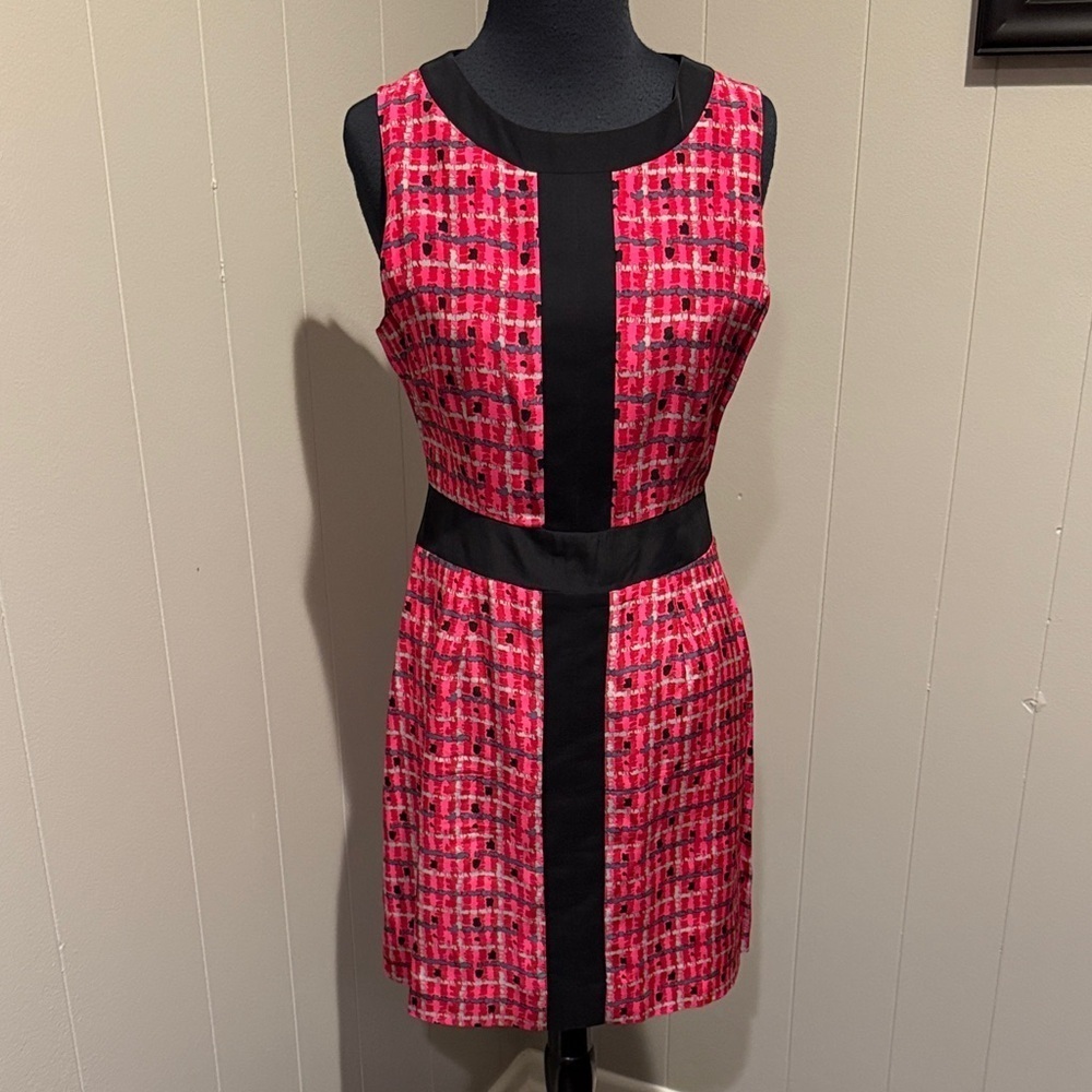 Britt Ryan Classic Vintage Preppy Pattern Chic Red and Black Women's Mini Dress - Picture 1 of 5